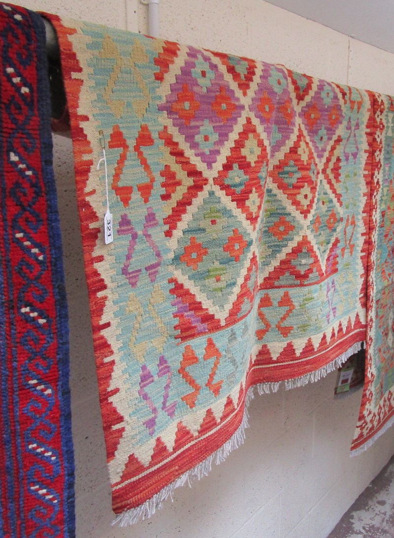 Vegetable dye wool Choli Kelim rug - Approx 1.51m x 1.01m