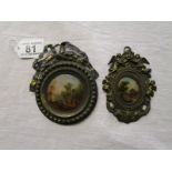 2 brass framed miniatures
