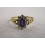 Gold amethyst set cluster ring