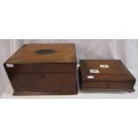 Mahogany jewellery box & another