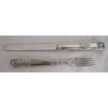 William IV solid silver knife & fork