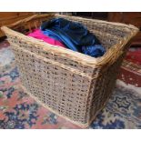 Large wicker basket & vintage clothes