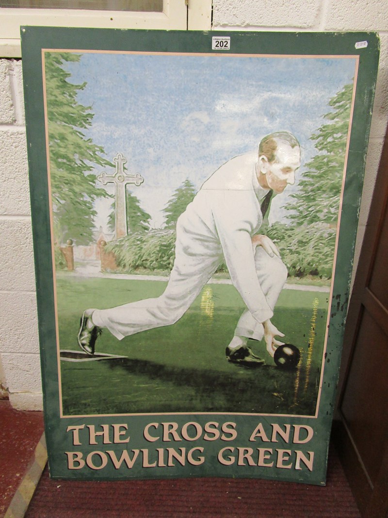 Pub sign - The Cross & Bowling Green - 113cm x 76cm