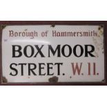 Enamel sign - Boxmore Street W11 - 50cm x 87cm