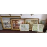 Collection of oil paintings etc