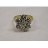 Fine 18ct diamond cluster ring