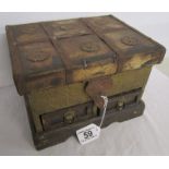 Wooden & metal bound jewellery box