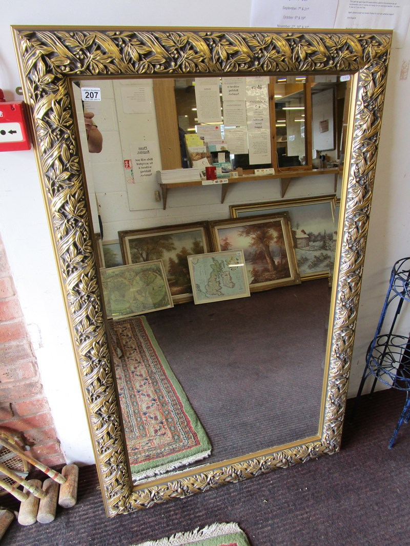 Large gilt framed bevelled glass mirror - 87cm x 138cm