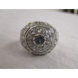 Fine 18ct white gold diamond encrusted ring