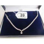 18ct white gold diamond set necklace