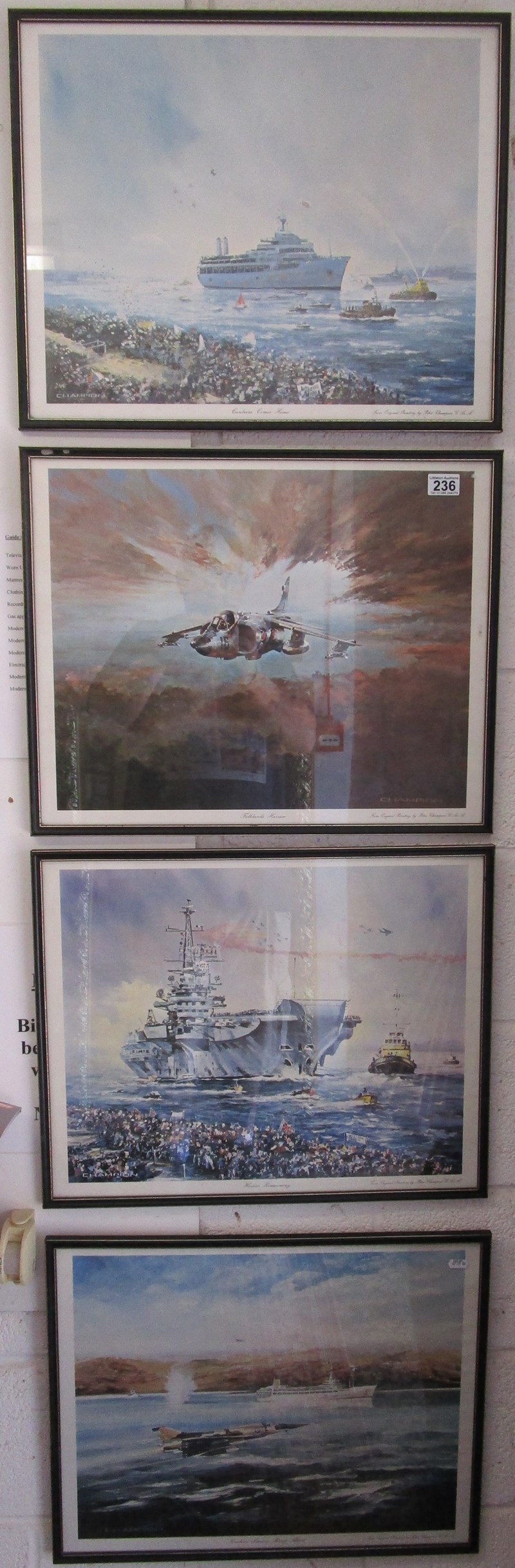 Set of 4 Falklands war prints by Peter Champion
