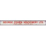 Enamel sign - George Cohen Machinery LTD - 137cm x 12cm
