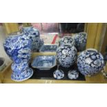 Blue & white china to include ginger jars