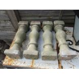 Set of 4 stone balustrades