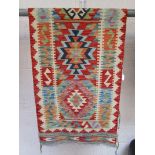 Vegetable dye wool Choli Kelim runner - 196cm x 68cm