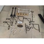 Box of metal brackets etc