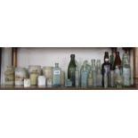 Collection of old bottles and stone ware