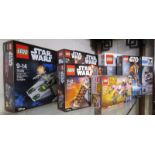 Collection of 7 boxed and unopened Lego Star Wars sets to include 7752 'Count Dooku's Solar Sailor'