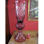 Impressive & large 3 tier crystal glass vase H: 79cm