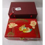 Red lacquered Chinese box