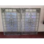 2 stained glass panels - Each 71cm x 47cm