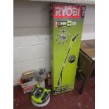 Ryobi cordless poll pruner, grass shears, polisher etc