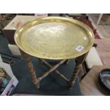 Barley-twist brass top table