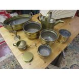 Collection of brass to include watering can