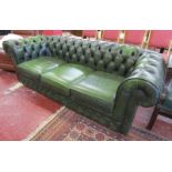 Leather & button-back Chesterfield - L: 206cm