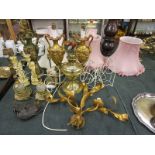 Large collection of lamps, shades etc