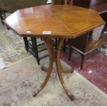 Octagonal walnut inlaid occasional table