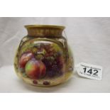 Royal Worcester hand painted preserve jar (no lid) - Fruit theme signed T Lockyer - Circa 1926