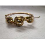 9ct knot bangle A/F - Approx 11.3g