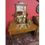 Satin-walnut dressing table