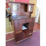 Quality vintage mahogany Dentist’s cabinet with graduated drawers and various cupboards, mostly with