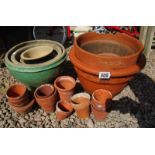 Collection of planters to include terracotta