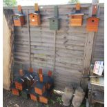 Large collection of bird boxes