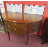 Fine Victorian demi-lune sideboard with tambour front cupboards - H: 111cm W: 127cm D: 65cm