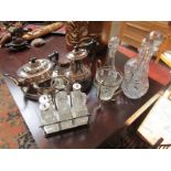 Collection of silver plate & cut glass