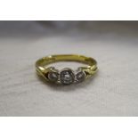 18ct gold 3 stone diamond ring