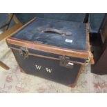 Vintage leather travelling trunk