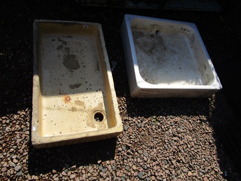 2 large stone sinks