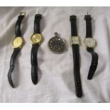 4 watches and fob watch