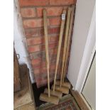 Set of 4 croquet mallets