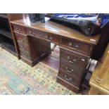 Leather top pedestal desk