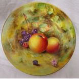 Royal Worcester hand painted small plate - Fruit theme signed W Bee - Circa 1926