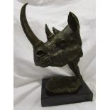 Bronze - Rhino study on marble base - Approx 35cm tall