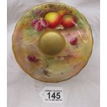 Royal Worcester hand painted saucer - Fruit theme signed A G Mosley - Circa 1926