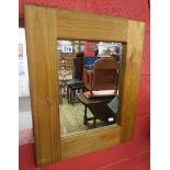 Wall mirror with substantial pine frame