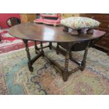 Large antique oak gateleg table